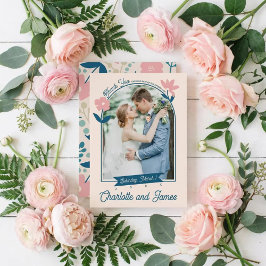 Cartão De Agradecimento Spring Pastel Petals Flat Thank You Card