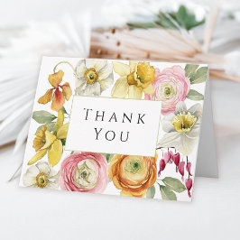 Cartão De Agradecimento Spring Watercolor Floral Thank You
