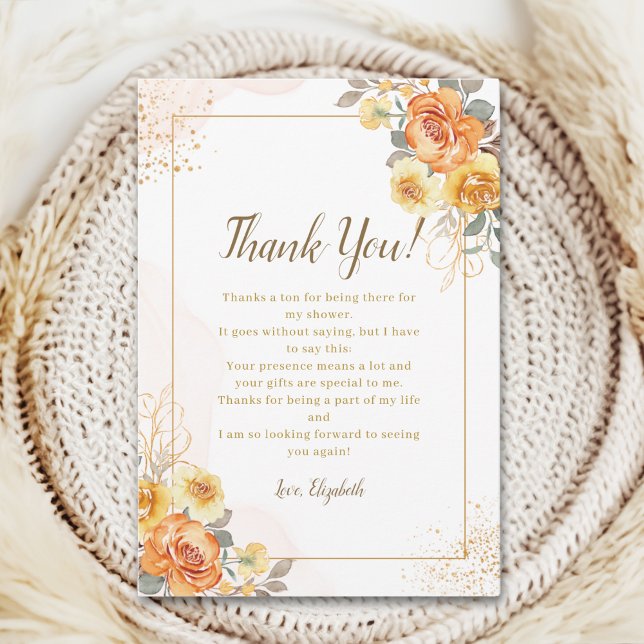 Cartão De Agradecimento Springtime Bridal Shower Featuring Orange Blossoms (Criador carregado)