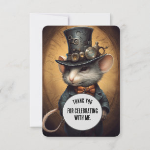 Cartão De Agradecimento Sprinklepaws  Obrigado Steampunk animal Personaliz