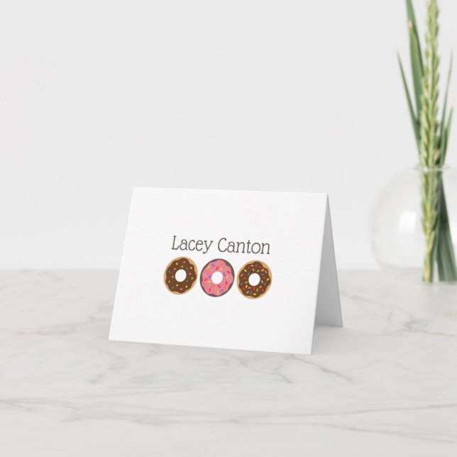 Cartão De Agradecimento Sprinkles Donuts Personalized Folded Note Cards (Frente)