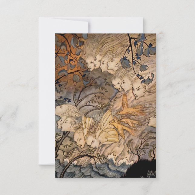 Cartão De Agradecimento “Sprites do Vento” por Arthur Rackham (Frente)