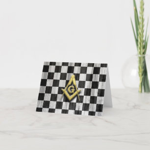 Cartão De Agradecimento Square Compass and Checkers