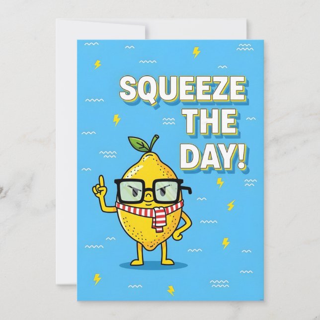 Cartão De Agradecimento Squeeze the Day funny lemon pun gift (Frente)