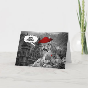 Cartão De Agradecimento Squirrel French Artist Merci Beaucoup