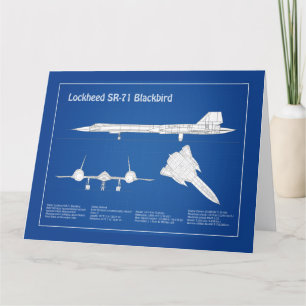 Cartão De Agradecimento SR-71 Blackbird - Planos de avião Blueprint ABD