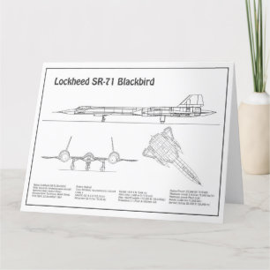 Cartão De Agradecimento SR-71 Blackbird - Planos de Blueprint do avião BD