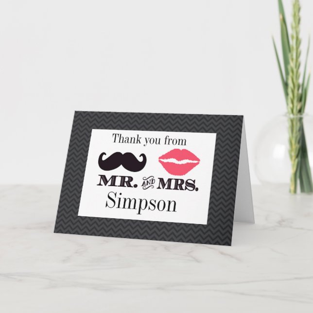 Cartão de agradecimento Sr e Sra Casamento Chá de  (Frente)