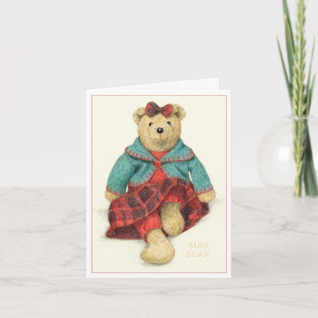 Cartão De Agradecimento SRA. BEAR Notecard de Natal (Frente)