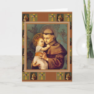 Cartão De Agradecimento St. Anthony Jesus Católico Condolências Agradecime