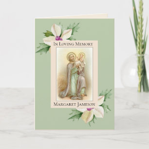 Cartão De Agradecimento St. Joseph Jesus Católico de Condolências Obrigado
