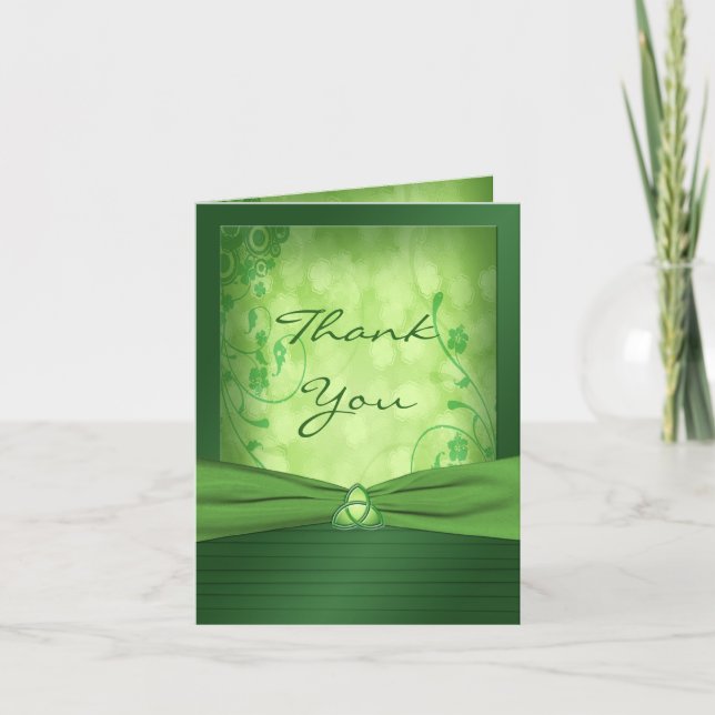 Cartão De Agradecimento St. Patrick's Day Celtic Love Knot Thank You Card (Frente)