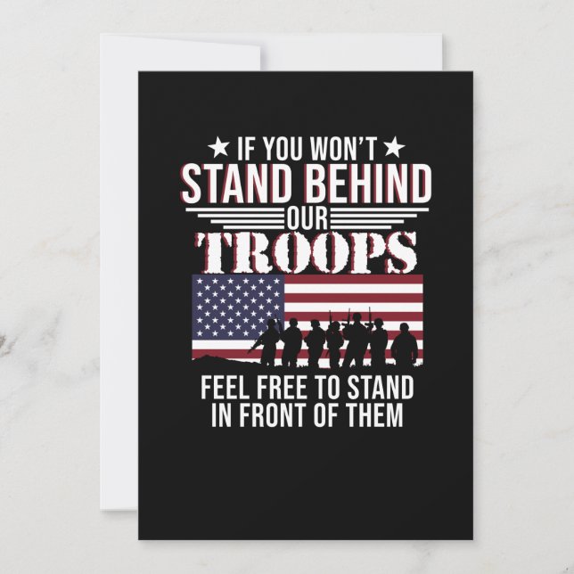 Cartão De Agradecimento Stand Behind Our Troops Happy Veterans Day Support (Frente)
