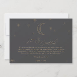 Cartão De Agradecimento Star and Moon Celestial Wedding Photo Thank You 