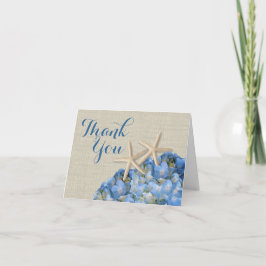 Cartão De Agradecimento Starfish Blue Hydrangeas Obrigado