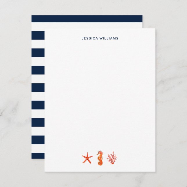 Cartão De Agradecimento Starfish de aquarela simples personalizado (Frente/Verso)