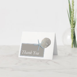 Cartão De Agradecimento Starfish e Sand Dollar - Casamento de Praia Obriga