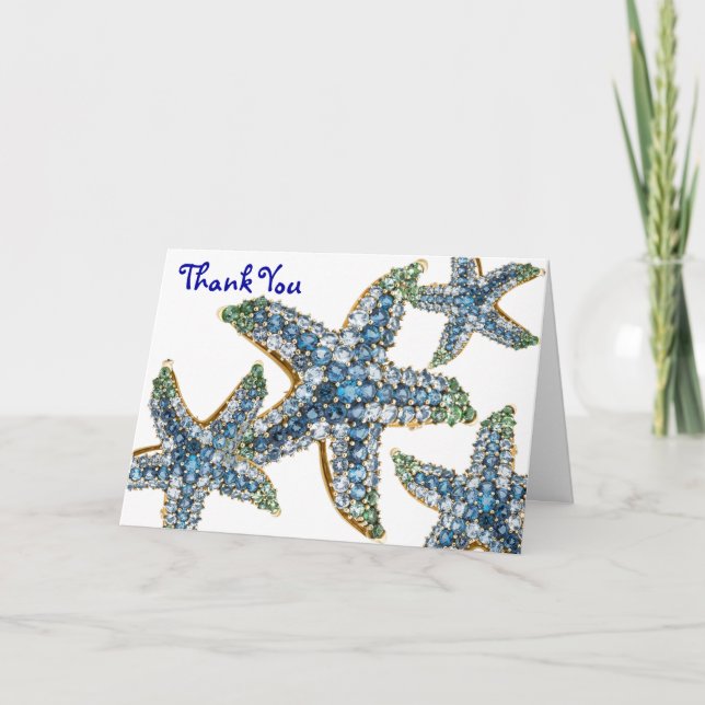 Cartão De Agradecimento Starfish Jewelry Thank You (editable) Blank Note (Frente)