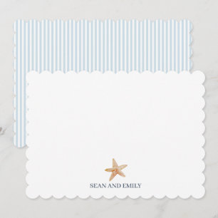 Cartão De Agradecimento Starfish Personalizado Logotipo Aquarela Náutica