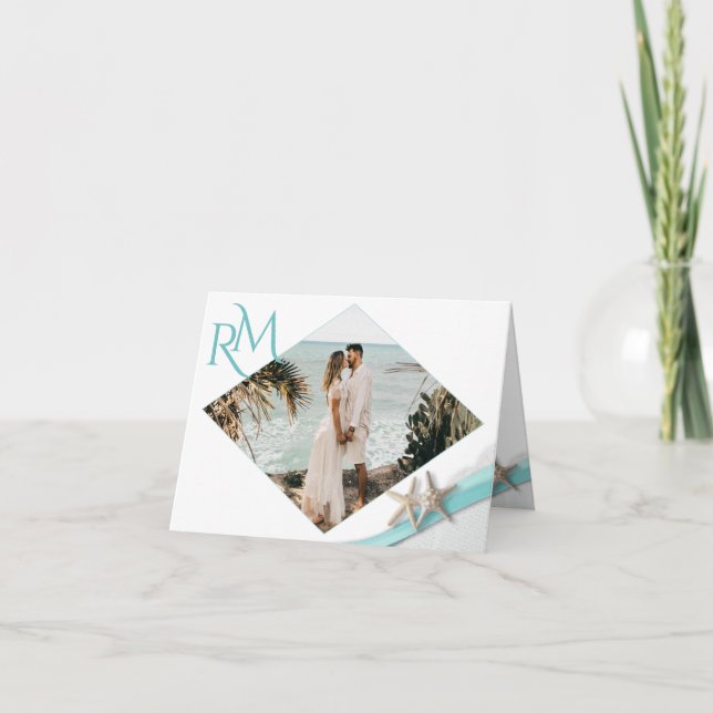 Cartão De Agradecimento Starfish Ribbon Diamond com foto (Frente)