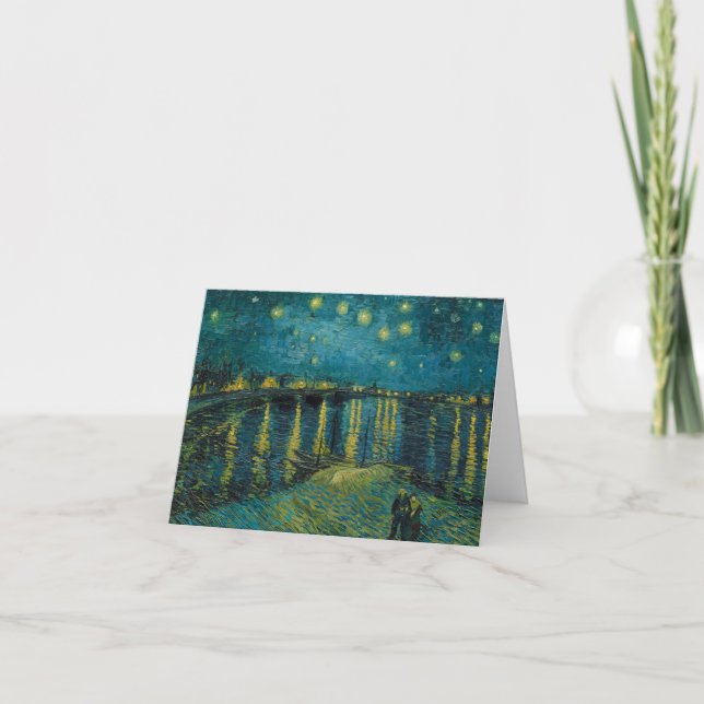 Cartão De Agradecimento Starry Night por Vincent van Gogh (Frente)