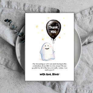Cartão De Agradecimento Stars Whimsical Little Boo Balloon Chá de fraldas