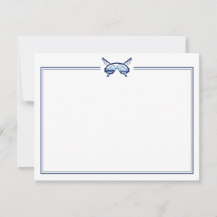 Cartão De Agradecimento Stationery Elegant Ski