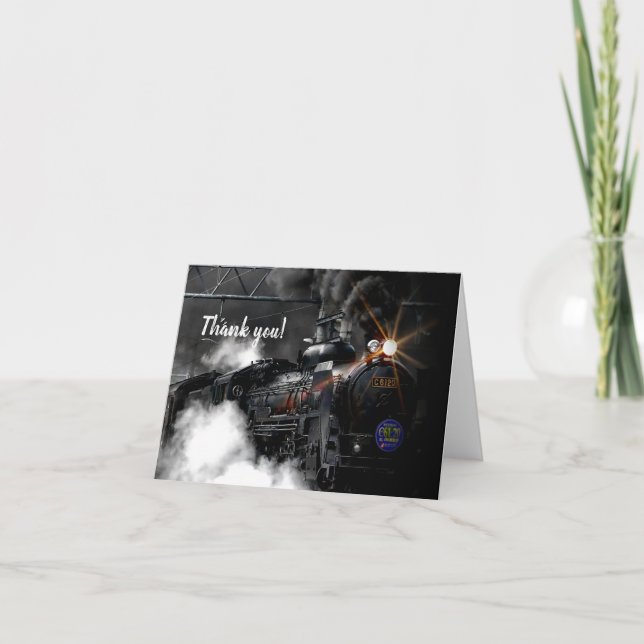 Cartão De Agradecimento Steam Train (Frente)
