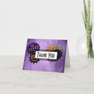 Cartão De Agradecimento Steampunk Gears Theme Thank You Note