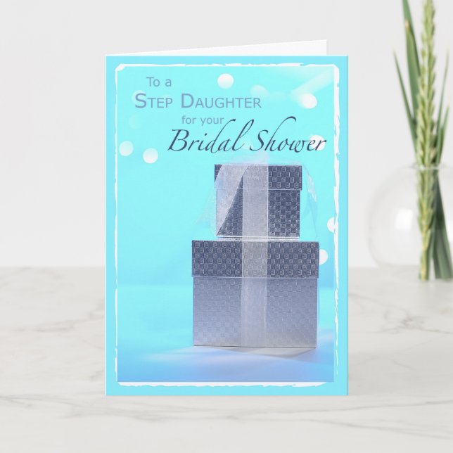 Cartão De Agradecimento Step Daughter, Bridal Shower Gifts, Light Blue (Frente)