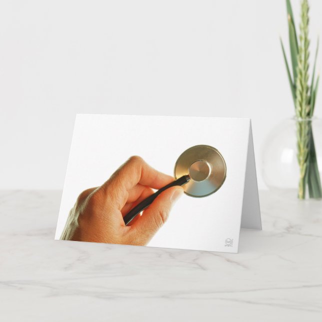 Cartão De Agradecimento Stethoscoop in een hand voor een ziekenhuis sfeer. (Frente)