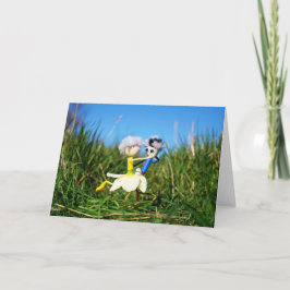 Cartão De Agradecimento Stijldansende Fubby's in Narcissen jurk.