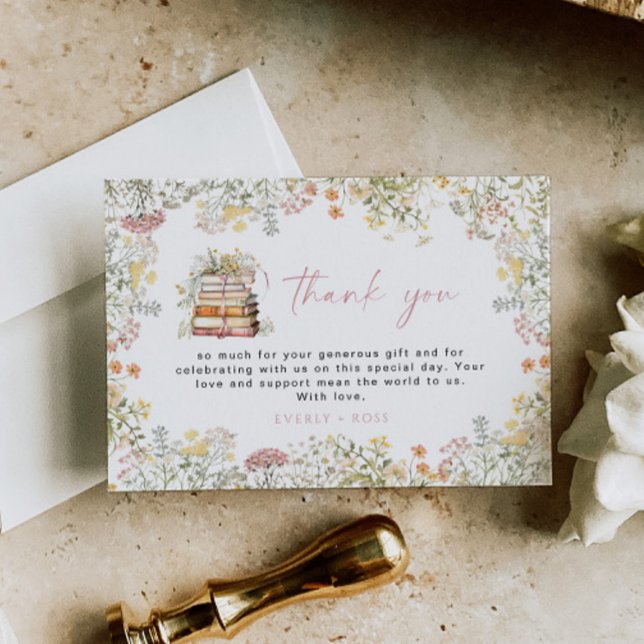 Cartão De Agradecimento Storybook - Um novo capítulo Wildflower (Criador carregado)