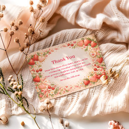 Cartão De Agradecimento Strawberries & Sweethearts Valentine Party