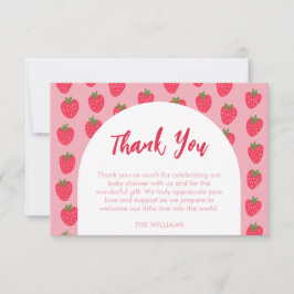 Cartão De Agradecimento Strawberry Baby Shower Thank You Card