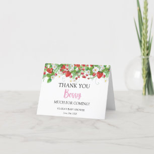 Cartão De Agradecimento Strawberry Berry Sweet Chá de fraldas