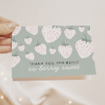 Cartão De Agradecimento Strawberry Fields Berry Sweet Teal Girl<br><div class="desc">Este cartões de agradecimentos incrivelmente adorável e pastel de morango é personalizável por cores e pode ser personalizado para ajustado de seu chá de fraldas ou evento de aniversário!</div>