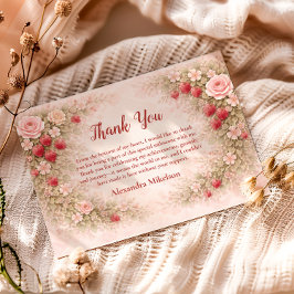 Cartão De Agradecimento Strawberry First Birthday Garden Party 1st Birthda