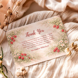 Cartão De Agradecimento Strawberry Garden Floral 1st Birthday