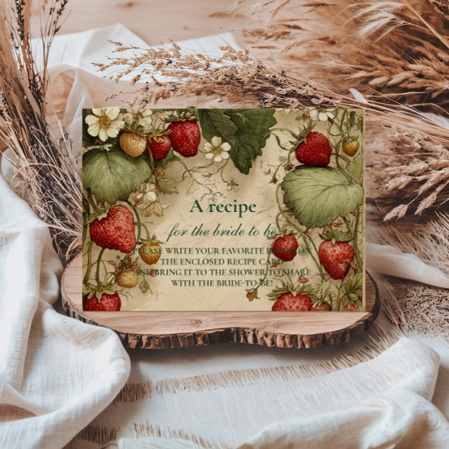 Cartão De Agradecimento Strawberry Meadow Vintage Bridal Shower (Criador carregado)