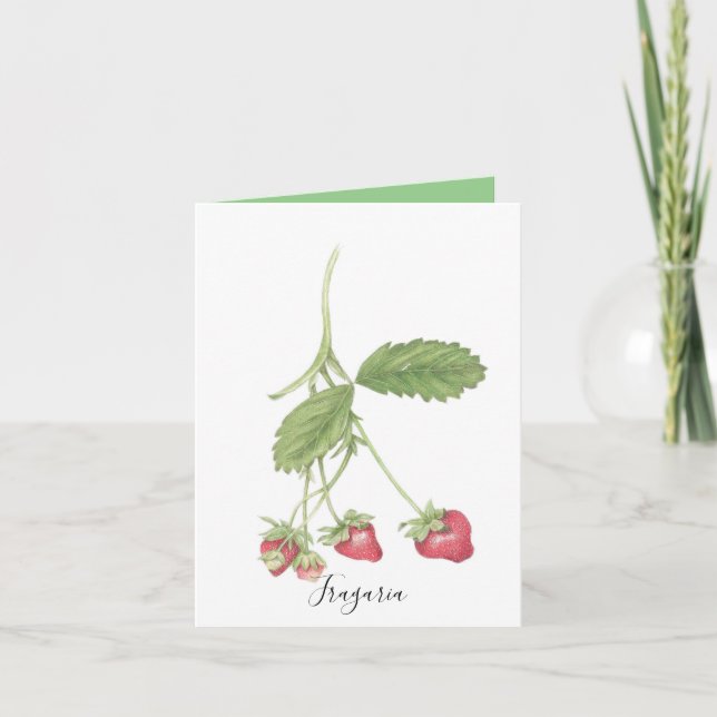 Cartão De Agradecimento Strawberry obrigado cartas (Frente)