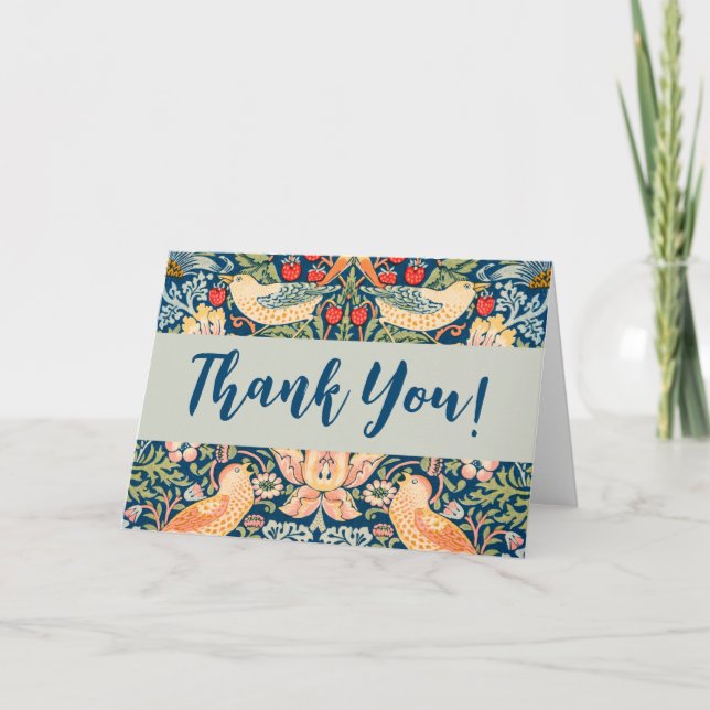 Cartão De Agradecimento Strawberry Thief of William Morris (Frente)