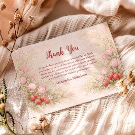 Cartão De Agradecimento Strawberry Vintage Floral Theme 1st Birthday