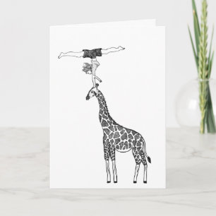 Cartão De Agradecimento Strength & Balance on a Giraffe - Card
