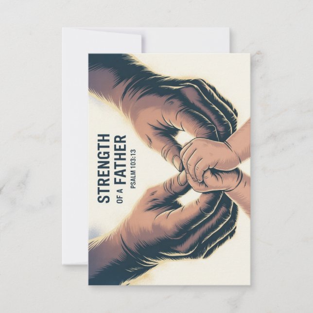 Cartão De Agradecimento Strength Of A Father Father's Day Christian Card (Frente)