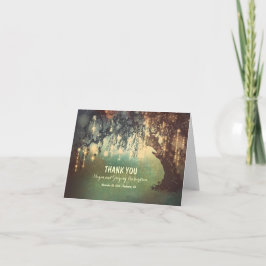 Cartão De Agradecimento String Lights Willow Tree Wedding Thank You