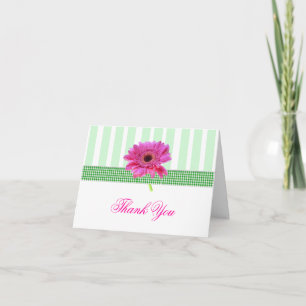 Cartão De Agradecimento Stylish Pink Gerber Daisy Thank You Card