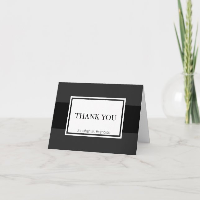 Cartão De Agradecimento Stylish Thank You Note Cards for Business (Frente)