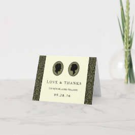 Cartão De Agradecimento Sua Coleção de Casamentos de Arte Deco Silhouette