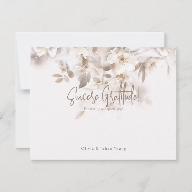 Cartão De Agradecimento Suave Queda Deixa Obrigado (Frente)